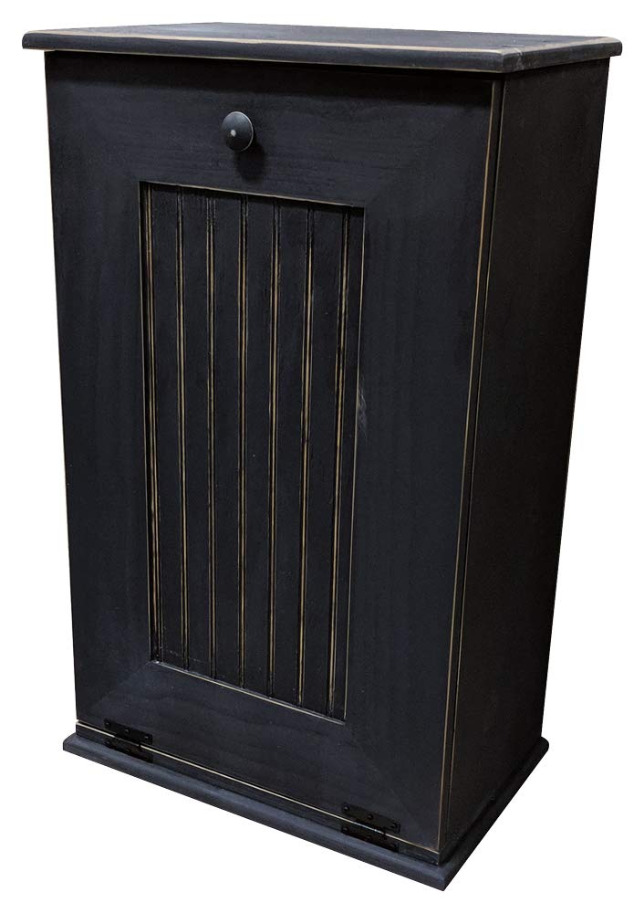 Sawdust City Tilt-Out Wooden Trash Bin Holder (Old - Black) Sawdust City