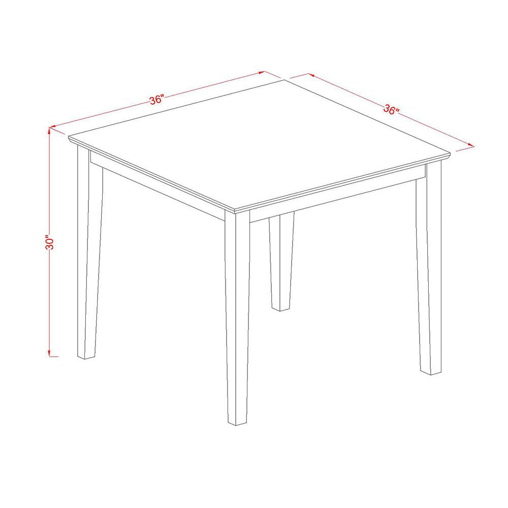 East West Furniture Oxford Square Modern Kitchen Table for Small Spaces, 36x36 Inch, OAK - WoodArtSupply