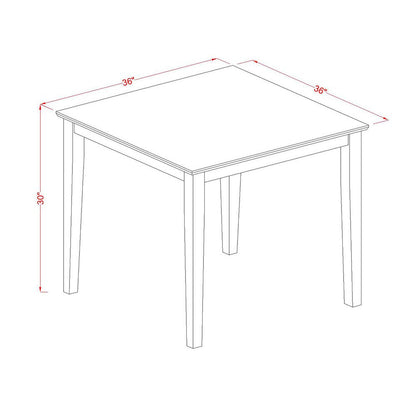 East West Furniture Oxford Square Modern Kitchen Table for Small Spaces, 36x36 Inch, OAK - WoodArtSupply