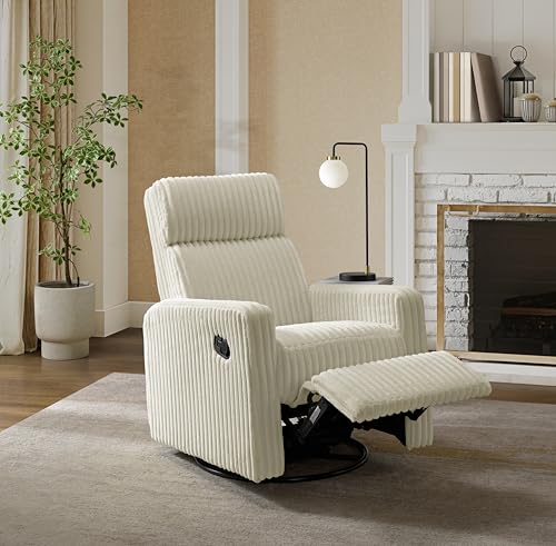 Oxford Baby Layton Glider/Recliner Nursery Chair, Corduroy Pearl White Oxford Baby