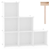 C&AHOME 6-Cube Storage Organizer, Stackable Storage Cubes Shelves, Portable Bookshelf, Plastic Clothing Storage Closet Organizer, DIY Modular Shelving Units for Wardrobe, Home, Milky C&AHOME