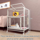 GUQASDV Cat Cages Indoor, Cat Playpen with Top Cover, Catio Indoor Cat Enclosure on Wheels, Cat Crate with Pull-Out Tray for Ferret, Chinchilla, Rabbit, Small Animals(White,78x54x100cm) GUQASDV