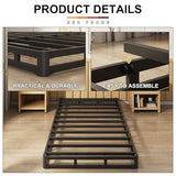 EMODA 5 Inch Twin Box Spring Bed Base, 1500 LBS Heavy Duty Metal Mattress Foundation with Fabric Cover, Easy Assembly EMODA
