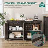 YITAHOME Farmhouse Sideboard Buffet Cabinet with Storage with 4 Doors, 55'' Large Kitchen Storage Cabinet, Wood Coffee Bar Cabinet with Adjustable Shelf for Kitchen, Living Room, Dark Oak YITAHOME