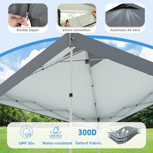 RELAX FIELD 10x10 Pop Up Canopy Tent with Mosquito Netting, Outdoor Portable Screen Tent for Yard, Party, Camping and Picnic, 3 Height Positions, Patio Gazebo with Roller Bag and 4 Sandbags RELAX FIELD