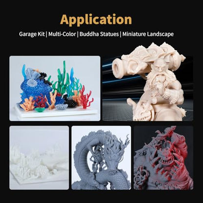 3D Printer Resin, 405nm UV Curing 3D Printing Liquid Photopolymer Resin, Fast Curing Standard 3D Resin for LCD DLP SLA Resin 3D Printers, Low Odor Excellent Fluidity High Precision