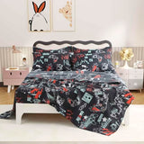 SDY 4PCS Game Sheet Sets Queen Size,Great Cartoon Microfiber Bed Sheets Sets,for Boys, Girls, Kids and Toddler, Bed in a Bag Packaged with 1 Fitted Sheet+ 1 Top Flat Sheet + 2 Pillowcases SDY