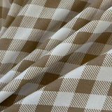 NSNLGSGC Queen Gingham Grid Duvet Cover Set Tan- Washed Microfiber Plaid Comforter Cover Set Brown Soft & Lightweight Breathable Clean Bedding Set(3PCS, Queen) NSNLGSGC
