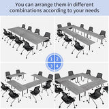 ZanyCajole Conference Room Table, Folding Conference Table with Silent Wheels, Modular Flip Top Mobile Training Tables for Office, Training Room, Meeting Rooms, School, 2-16 Person (10, Grey, 70.8in) ZanyCajole