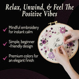 Unwynd Embroidery Kit Floral Theme for Beginners, Satin Stitch Hand Embroidery Kit for Adults, Easy DIY Crafts, Starter Set with Flower Pattern (Floral)