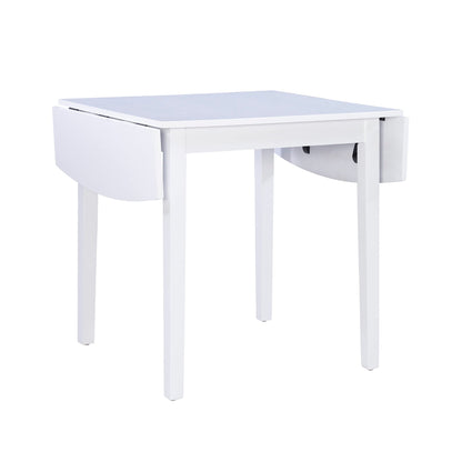 Linon White 30" Square 30" X 48" Fully Extended Torino Drop Leaf Table - WoodArtSupply