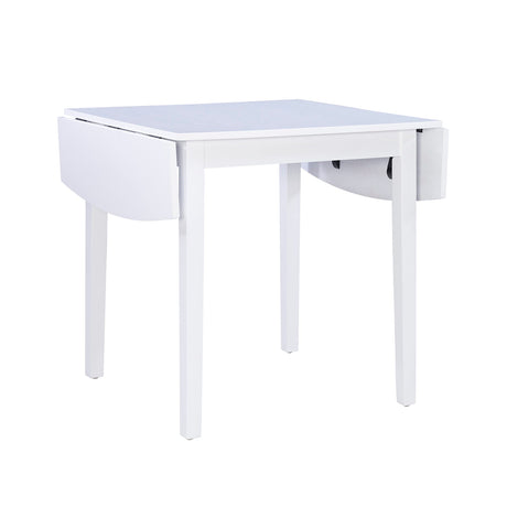 Linon White 30" Square 30" X 48" Fully Extended Torino Drop Leaf Table Linon