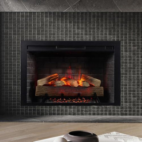 Modern Ember Uptown 36" Smart Electric Fireplace Insert with Remote Control, Alexa/WiFi Enabled - 1,000 Sq Ft Electric Heater with Realistic Flames and Log Set Modern Ember