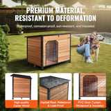 VEVOR Outdoor Dog House, Waterproof Insulated Dog House with Elevated Floor, Anti-Bite Wood Dog House Outdoor Iron Frame, Open Roof, for Medium to Large Dogs VEVOR