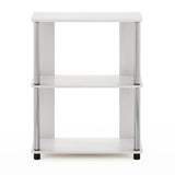 Furinno Jaya 3-Tier Bookcase with Stainless Steel Tubes in White Oak Furinno