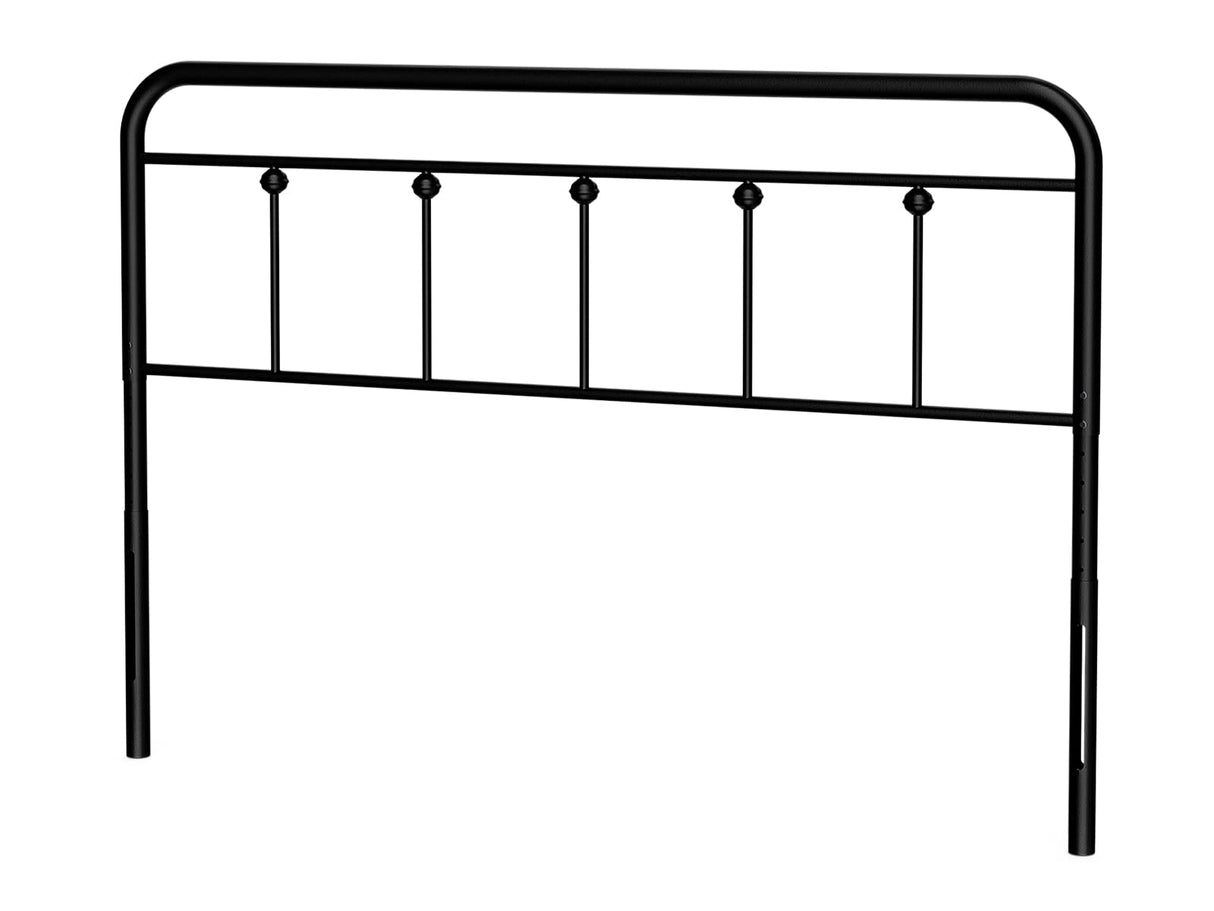 AOVSA Metal Queen Size Headboard, Victorian Farmhouse Style, Adjustable Height, Curved Steel Queen Headboard Only, Easy Assembly, Attach Frame - Black AOVSA