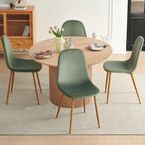 somedream Dining Table Set for 4, Mid Century Modern 47 Inch Wooden Round Dining Table Set, Space Saving (Table + 4 Green Chairs) somedream