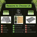 Ruckaye 24x16 Bamboo Bath Mat Premium Bamboo Shower Mat with Silicone Grip Pads Bamboo Bathroom Mat Slip Resistant Bamboo Mat Foldable Wooden Bathroom Mat Waterproof Bamboo Floor Mat Indoor & Outdoor Ruckaye