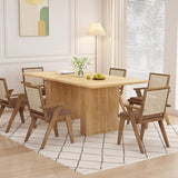 weselon 78 Inch Dining Table for 6 8 10, Modern Farmhouse Rectangular Kitchen Table, Long Dining Room Tables with Wood Strip Base for Kitchen Living Room (Natural) weselon