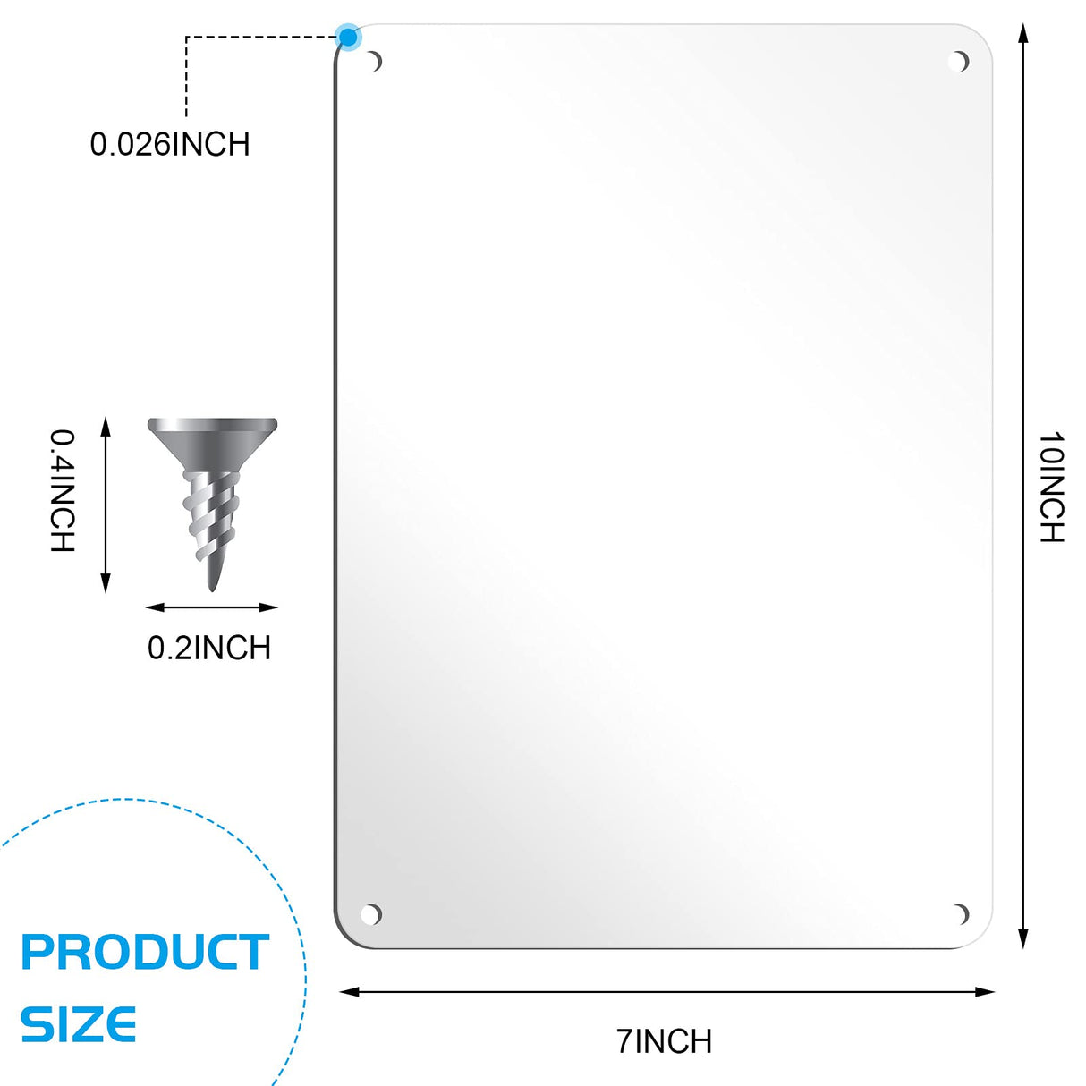 Hotop 2 Pieces Sublimation Aluminum Signs Blank White Metal Signs 4 Holes Heat Transfer Blank Metal Signs with 8 Nails for Party Graduation Birthday Garden DIY Crafts, 0.03 Inch Thick (7 x 10 Inches) Hotop