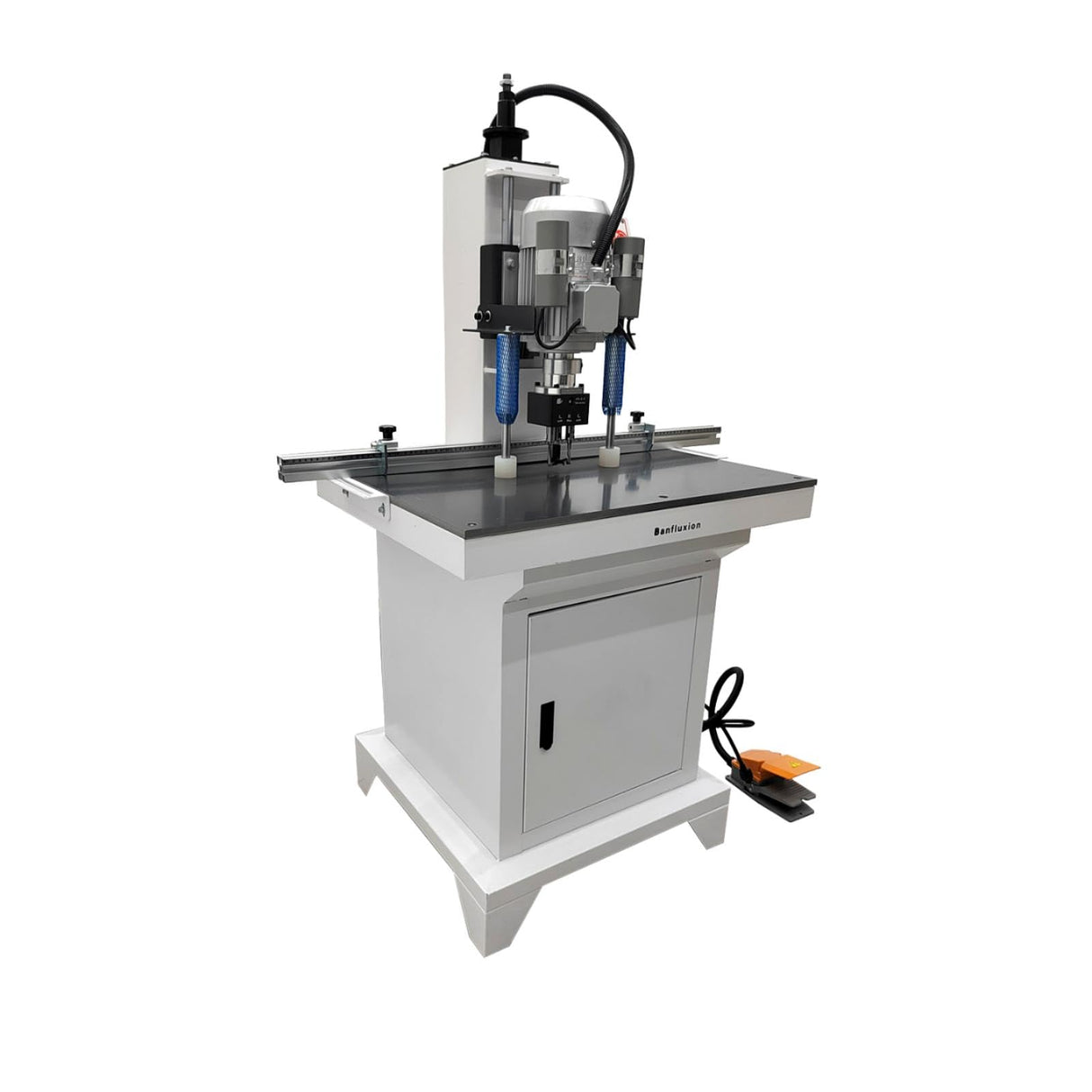 Banfluxion 110V Woodworking Hinge Drilling Machine Single Head Pneumatic Hinge Boring Insertion Machine Hinge Boring Drill Press Machine for Drilling Processing of Doors, Cabinets, 2880r/min Banfluxion