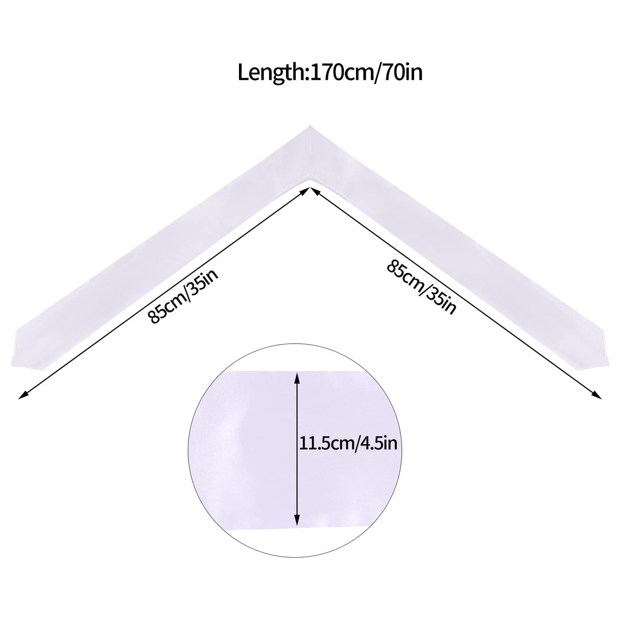 Tongcloud 5pcs 70 Inch Unisex Graduation Stole Sash Adult Graduation Stole Plain Graduation Honor Satin Stole for Men Women (White) Tongcloud