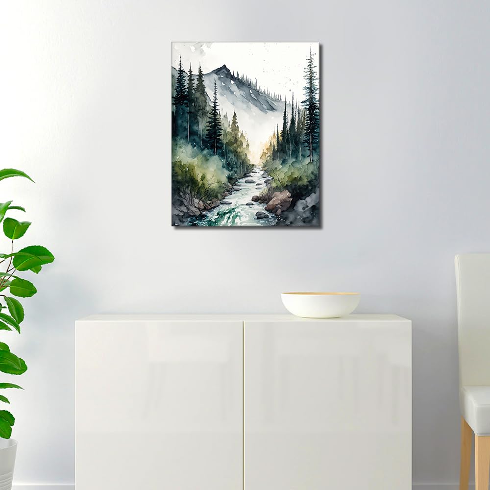TUMOVO Paint by Number for Adults Forest Landscape Paint by Numbers Watercolor Landscape DIY Adults' Paint-by-Number Kits Nature Scenery Acrylic Painting Art Crafts 16"x20"(Frameless) TUMOVO
