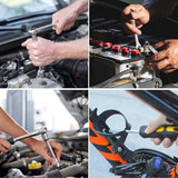 TLGREEN 95 Piece Tool Set, Tool Kit, Mechanics Tool Set, Portable Toolbox with Adjustable Wrench Pliers Socket Bits, with Plastic Toolbox Storage Case, for House Apartment Garage (Yellow) TLGREEN