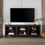 Walker Edison Wren Classic 6 Cubby TV Stand for TVs up to 80 Inches, 70 Inch, Espresso Walker Edison