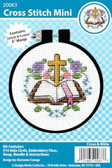 Design Works Crafts Cross & Bible Counted Cross Stitch Kit with Hoop