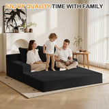 Erament Loveseat Boneless Convertible Sofa Bed, Folding Floor Futon Sleeper Sofa Couch Bed- Boneless Foldable Couch, Corduroy Pull Out Sofa Bed with 2 Pillows for Living Room & Bedroom Erament
