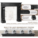 EPICOZY Modern Fireplace Mantel Surround, Decorative Wooden Freestanding Mantel for Electric Fireplace, Waterproof & Anti-Tipping, Premium MDF Mantel with Leg for Living Room, Black EPICOZY