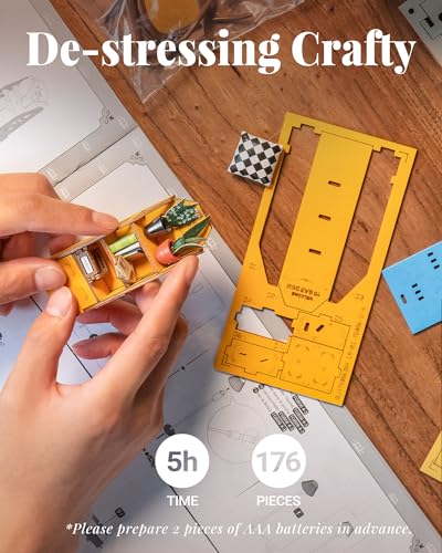 Rolife Book Nook Kit Wooden Bookcase 9.5" Garden House Miniature Kit with LED Decorative Bookends, 3D Puzzles for Adults Craft Hobby for Girls Boys Adults Rolife