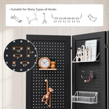 Bonnlo 4/6 Panel Pegboard Freestanding, 5 FT Portable Display Board Organizer for Craft Show Jewelry, Wooden Folding Privacy Screen Room Divider (Black, 6 Panel with Base) Bonnlo