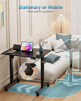 Xyndyx Small Height Adjustable Electric Standing Desk, 31.5" x 23.6" Sit Stand up Desk with Splice Board, Ergonomic Rising Computer Home Office Desk Table with Memory Preset, Black Frame/Black Top Xyndyx