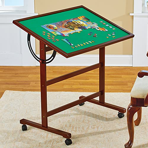 Collections Etc Adjustable Portable Jigsaw Puzzle Tilting Table Brown - WoodArtSupply