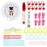 KOKNIT 18 Pairs Bamboo Circular Knitting Needles Set, Including 31" Long Lightweight Knitting Needles(2mm-10mm), 43pcs Knitting Tools and Elegant Storage Case KOKNIT