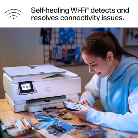 HP Envy Photo 7975 Wireless Color Inkjet Photo Printer, Print, scan, Copy, Easy Setup, Mobile Printing, Best-for-Home, 3 Month Instant Ink Trial Included, AI-Enabled (B63K3A) HP