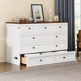 Ball & Cast Murphy Bed Full Size,Solid Pine Cabinet Bed with USB Port and Large Storage Drawer,Space-Saving Folding Wall Bed Frame,Hidden Platform Bed for Bedroom,Guest Room,Home,Office,White+Walnu Ball & Cast