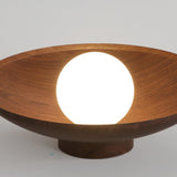 Jowjut Flush Mount Ceiling Light Fixture, Wooden Close to Ceiling Lights, 11.8-inch, Classic Walnut Finish, White Glass Shade, Vintage Light Fixtures for Hallway Living Room Jowjut