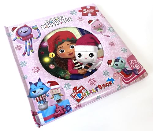 Gabby's Dollhouse Christmas My First Puzzle Book - Jigsaw Puzzles for kids, 10-page board book, 5 puzzles to enjoy Phidal