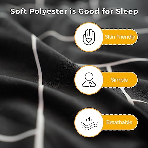 MAXYOYO Black Geometric Pattern Futon Mattress, Japanese Floor Mattress Quilted Bed Mattress Topper, Extra Thick Folding Sleeping Pad Breathable Floor Lounger Guest Bed for Camping Couch, Queen MAXYOYO