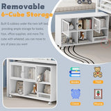 MoproBeti Low Loft Bed with Stairs, Metal Kids Loft Bed with Storage Cubby, Twin Low Loft Bed with Safety Guardrail and Under-Bed Play Space for Girls Boys,No Box Spring Needed,White MoproBeti