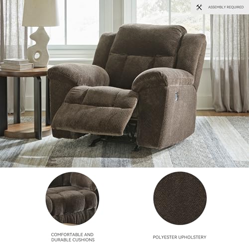 Signature Design by Ashley Frohn Urban Manual Rocker Recliner with Pillow-Top Arms, Dark Brown Signature Design by Ashley