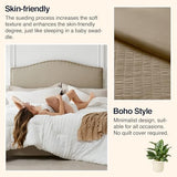 Quataly Brown Full Comforter Set - 3 Pieces Seersucker Lightweight Bedding Comforter Sets (1 Soft Fluffy Comforter & 2 Pillowcases) - All Seasons Cozy Modern Bed Sets Quataly