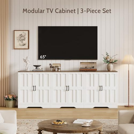 Sideboard Buffet Cabinet, Modern Farmhouse Kitchen Storage Cabinet, Small Modular Accent Cabinet Coffee Station Bar Media Console Table Credenza for Kitchen Dining Room, Living Room Entryway Hallway Vividwood