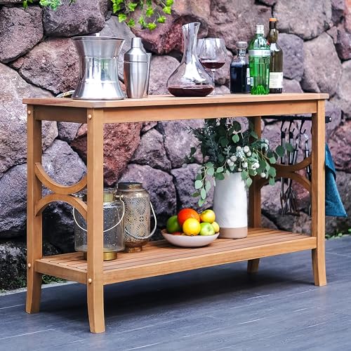 Cambridge Casual Chester Teak Wood Outdoor Console Table – Durable Accent Table for Patio, Deck, Porch and Garden - Perfect for Displaying Plants, Décor, Beverage and Other Outdoor Essential Cambridge Casual