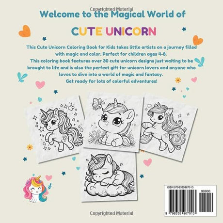 Cute Unicorn Coloring Book: A magic coloring journey WoodArtSupply