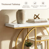 Giantex 41" Narrow Console Table, 4-Tier Modern Entryway Table with Storage Shelves, Behind Couch Sofa Tables w/Gold Metal Frame, Accent Entry Tables for Living Room, Hallway, Entrance Giantex