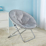 Urban Lifestyle Micromink Foldable Saucer Chair, Grey Urban Lifestyle